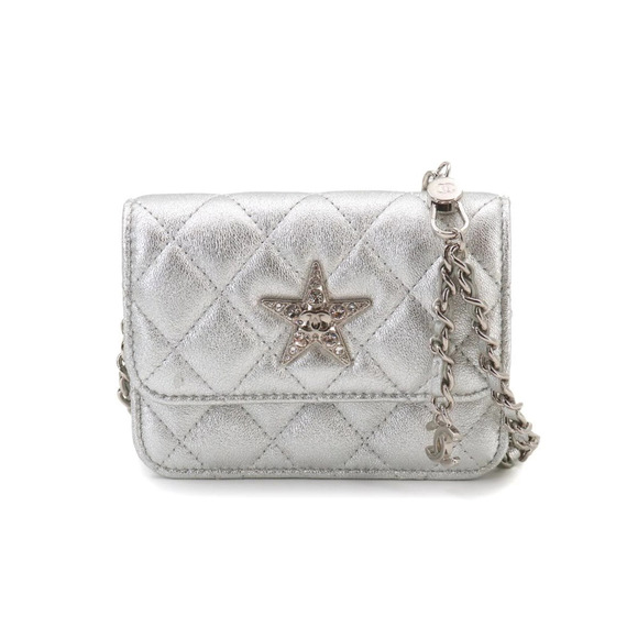 CHANEL Handbags - CHANEL Silver Leather Fanny Pack